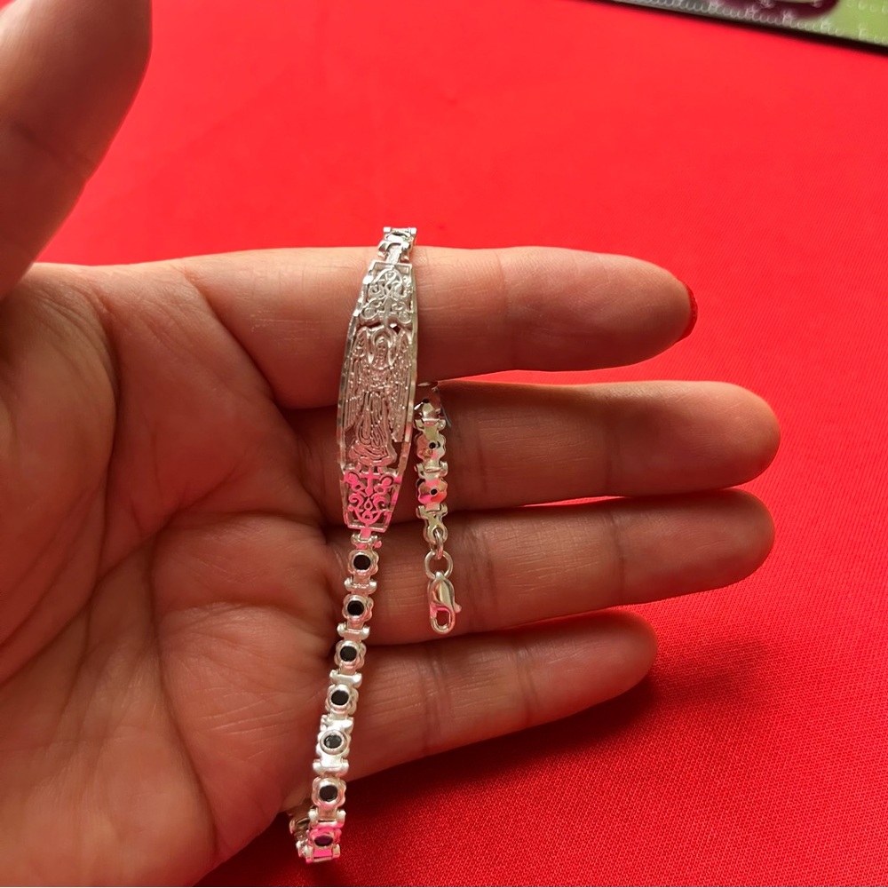 925 strling Silver Sparkling Rhinestone Catholic religions Bracelet‎ - Picture 15 of 15